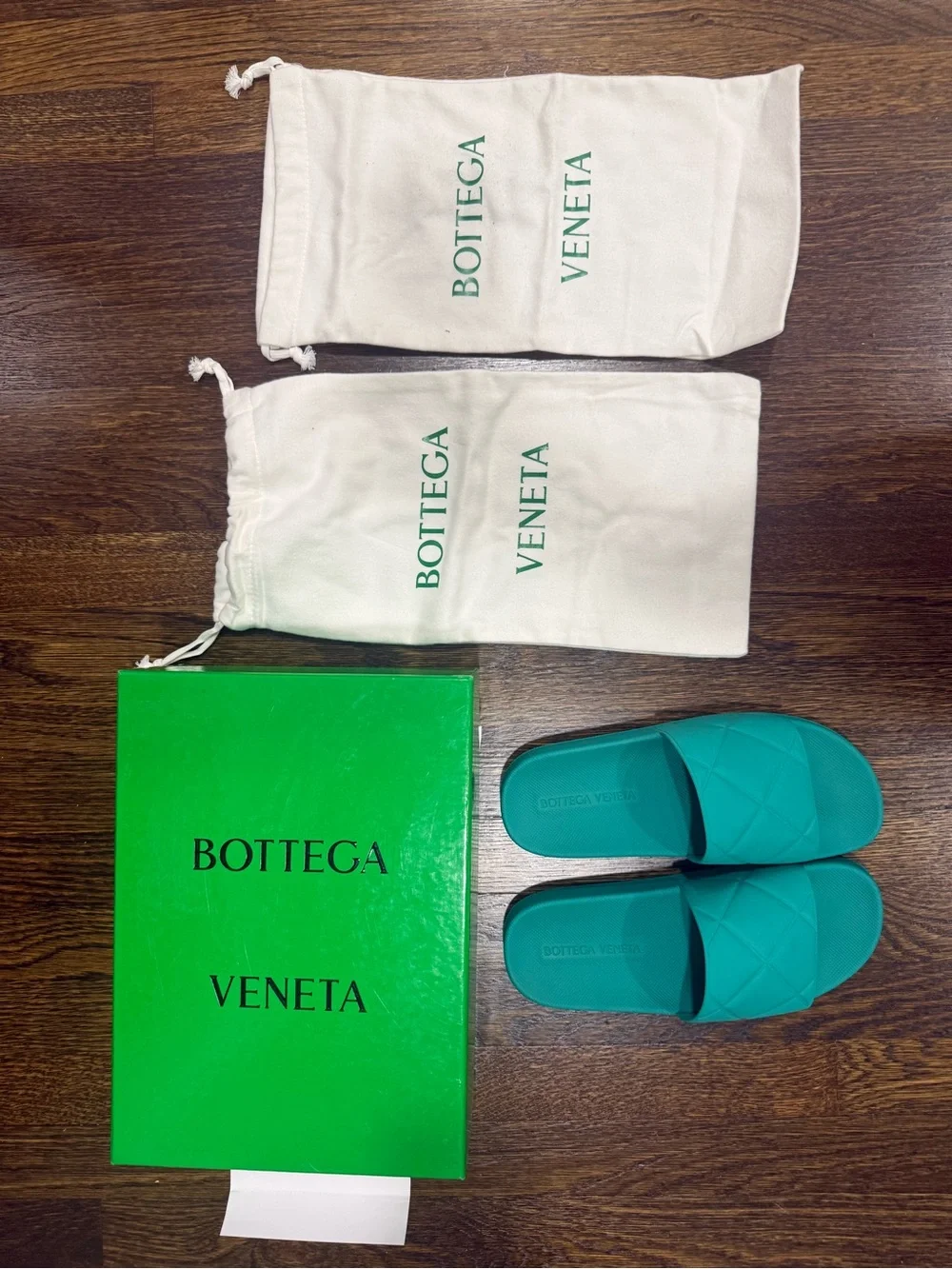 Bottega Veneta Men Turquoise Slide Sandals